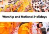 Worship and National Holidays