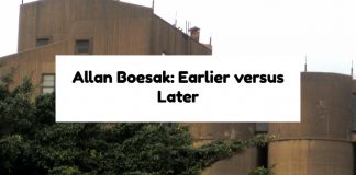 Allan Boesak: Earlier versus Later