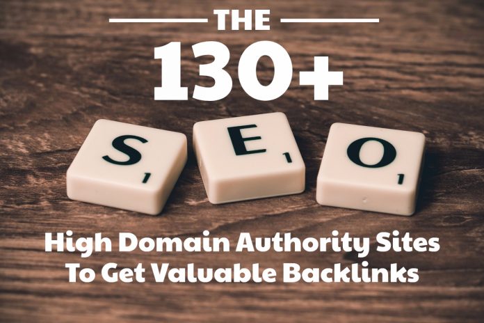 130+ High Domain Authority Sites