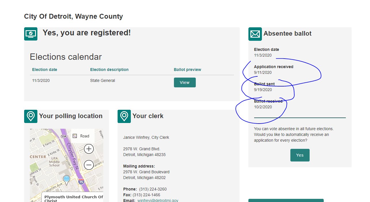 118 years old vote in Michigan, died many years ago